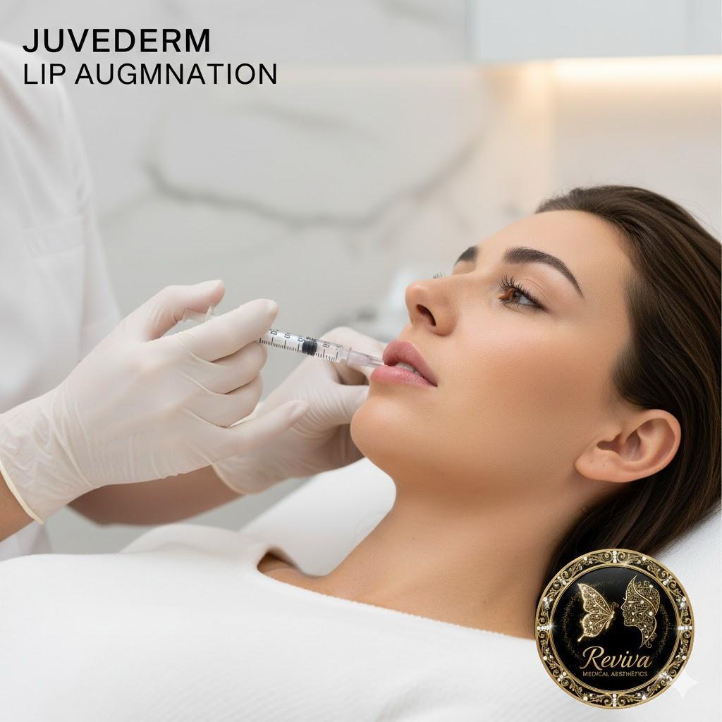 Juvéderm lip augmentation treatment in progress