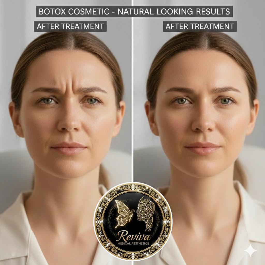 Before and after results of BOTOX Cosmetic treatment for forehead lines